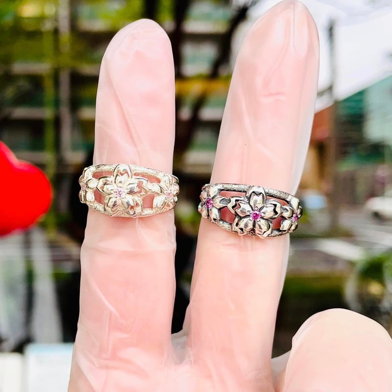 🌸桜の指輪】花重ね夜桜［銀燭］ | 上州本店 蛇骨堂