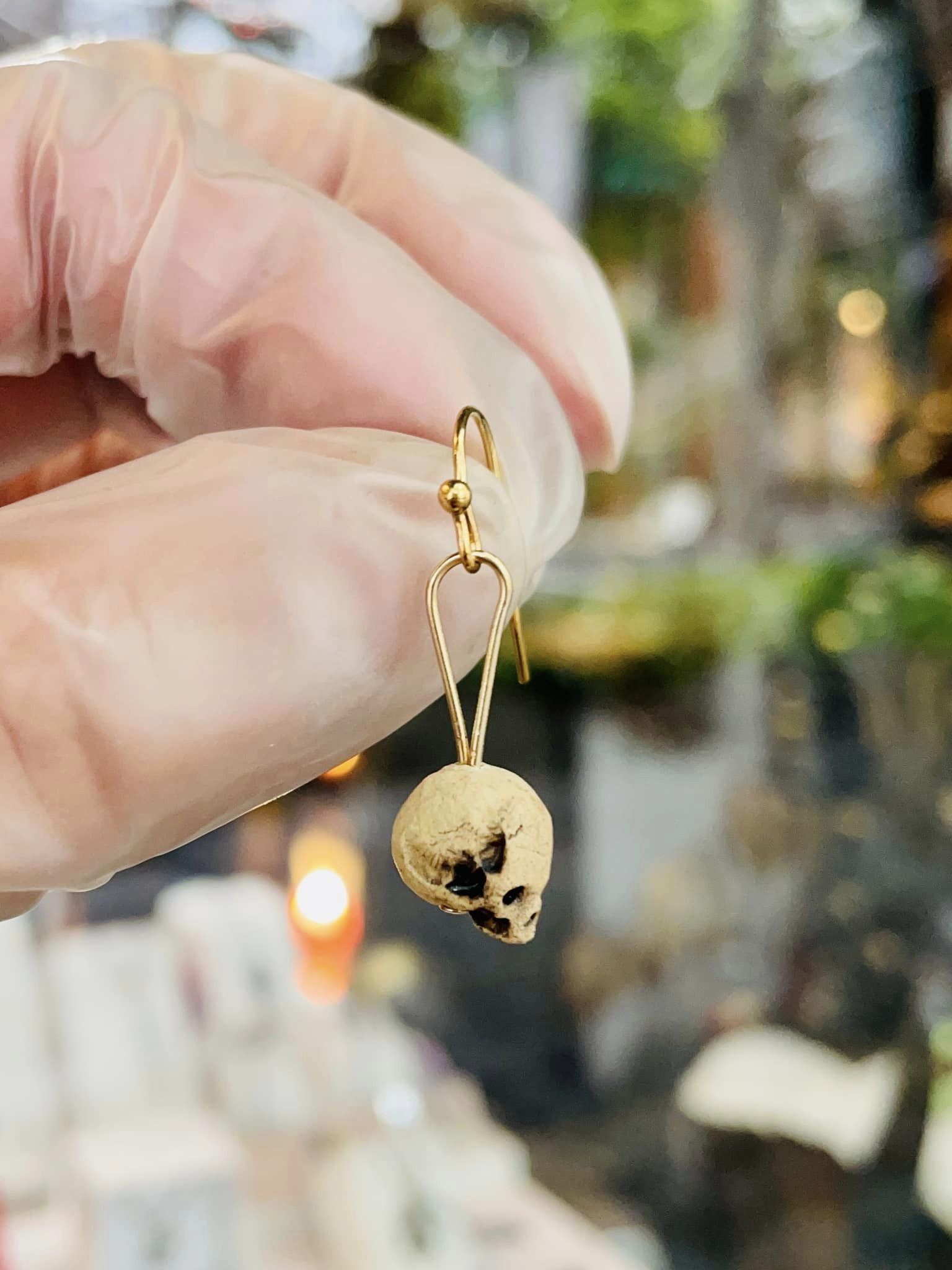 SOLD OUT!！】豆ドクロピアス（片耳用1個ピアス）［大友窯SKULL］ | 上