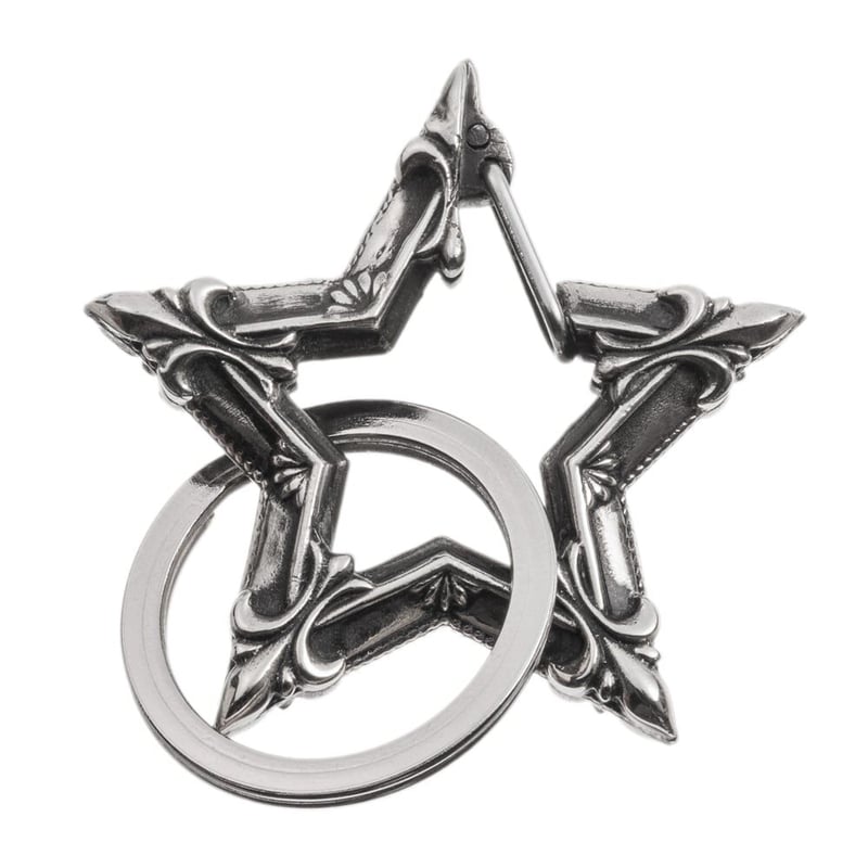 スカルデザイン キーホルダー カラビナ付きレザーズアンド