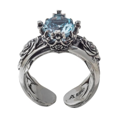 トパーズローズリング（ブルートパーズ） ～Topaz Rose Ring Blue Topaz～ 　[ArtemisKings]