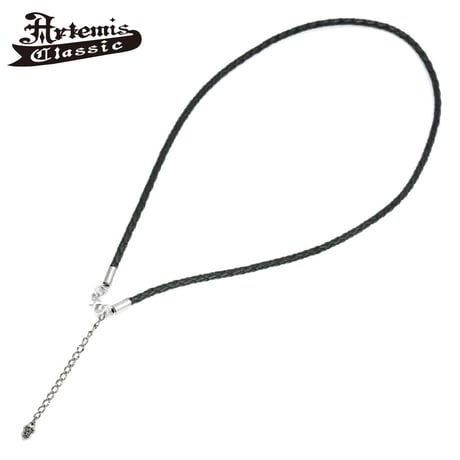 【即納可能！】AC四つ編みレザーネックレス（4.0ｍｍ）