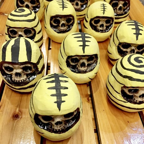 【寅年ダルマ】虎柄ドクロだるま小[大友窯SKULL]