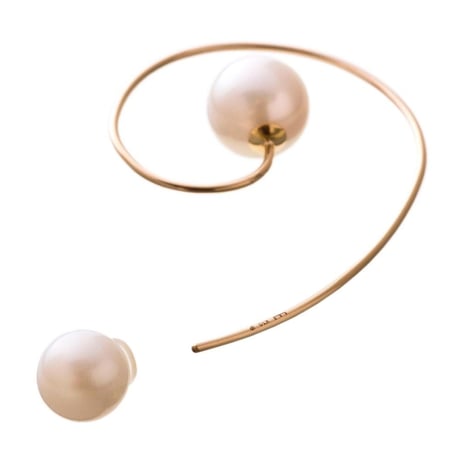 10金2淡水パールスクリューピンピアス［Elenore Jewelry］