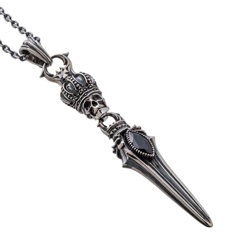 【即納可能！】スカルクラウンダガーペンダント ～ Skull Crown Dagger Pendant～ ［Artemis Kings］