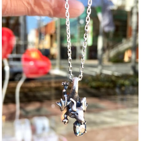 【SOLD OUT!】じたばたドラゴン・アクアマリン（ペンダントトップ）［林檎屋］