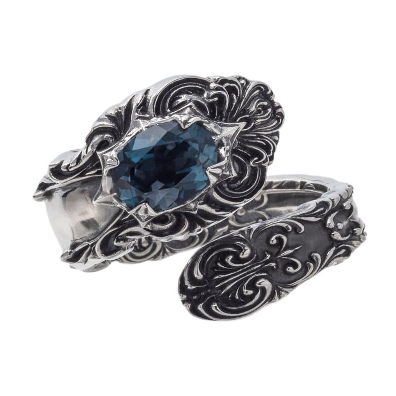 即納可能！サイズ14号～23号】ロンドンブルートパーズスプーンリング