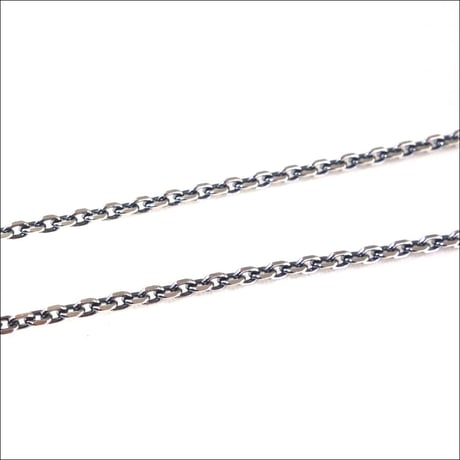 【即納可能！】4面カットあずきシルバーチェーン1.5mm燻し