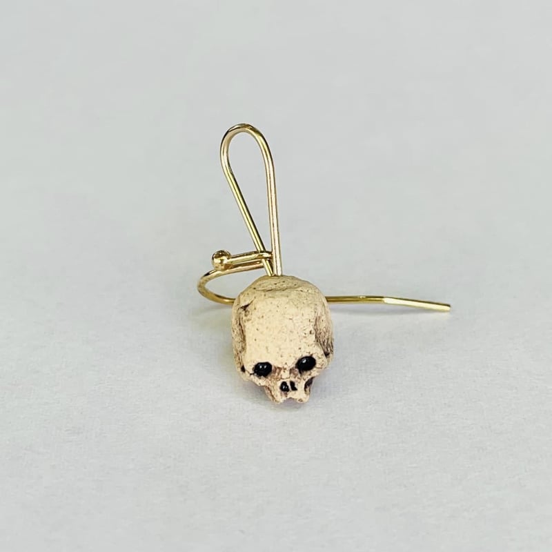 SOLD OUT!！】豆ドクロピアス（片耳用1個ピアス）［大友窯SKULL
