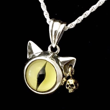 【即納可能！猫のペンダント】★蛇骨堂限定★白にゃんぴすペンダント