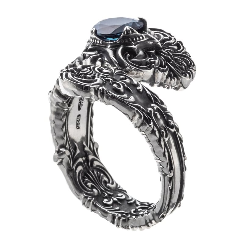 即納可能！サイズ14号～23号】ロンドンブルートパーズスプーンリング