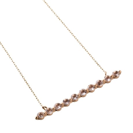 10金ホライゾンネックレス（天然ホワイトトパーズ）［Elenore Jewelry ]