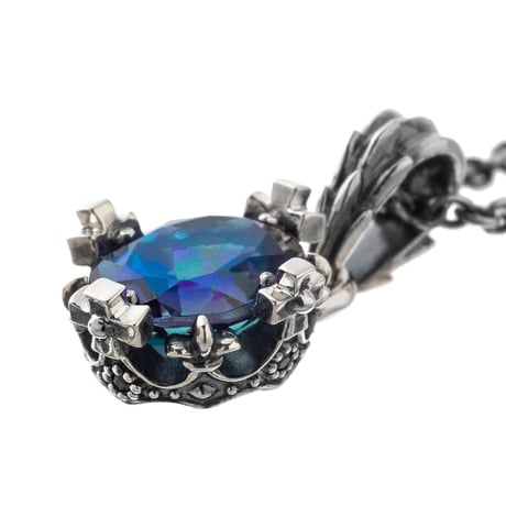 【在庫わずか】オーバルクラウンペンダント　ミスティックトパーズ～Oval crown pendant　Mystic Topaz～［Artemis Kings］