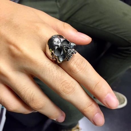 【即納可能サイズ＃21号】Human Skull Ring02［SKURANGER］