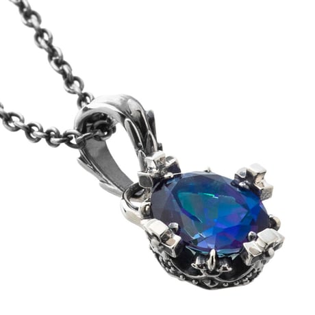 【在庫わずか】オーバルクラウンペンダント　ミスティックトパーズ～Oval crown pendant　Mystic Topaz～［Artemis Kings］