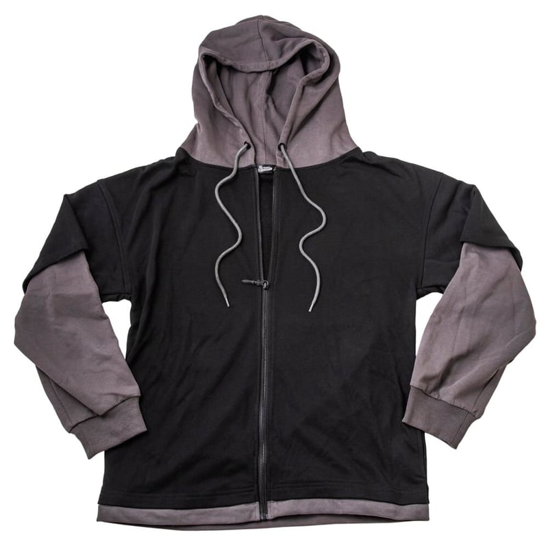 即納可能！】レイヤードジップアップパーカー ~Layered zip up hoodie~