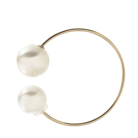 【即納可能！】10金パールリバースフープピアス