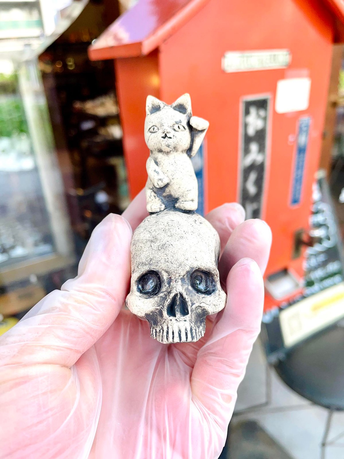 即納可能！】シュール招き猫 [ 大友窯SKULL ] | 上州本店 蛇骨堂