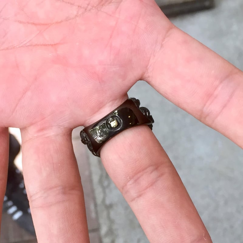 15号　新品　未使用　ナチュラルボーンアディクション　クロス　リング　指輪　黒 ホーンクロスリング