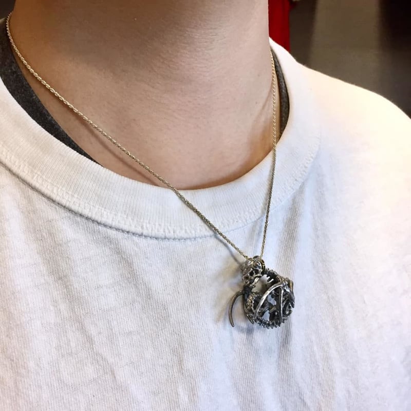 シルバー製 スカル×ドラゴン ペンダントトップ 付属袋あり 即納可能！】スカルドラゴン（ペンダントトップ）［林檎屋］ | 上州