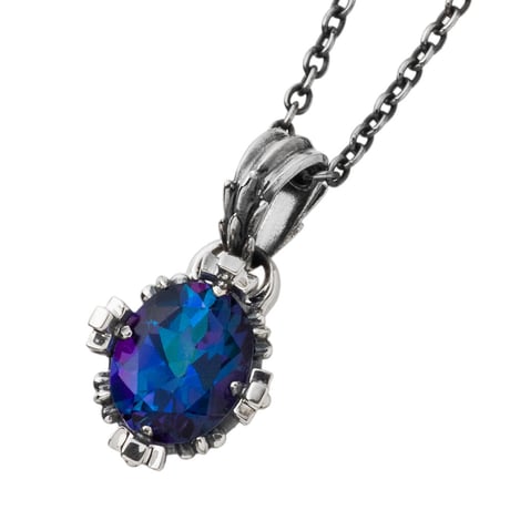 【在庫わずか】オーバルクラウンペンダント　ミスティックトパーズ～Oval crown pendant　Mystic Topaz～［Artemis Kings］