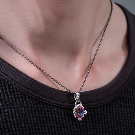 オーバルクラウンペンダント　ミスティッククォーツ～Oval crown pendant　Mystic Quartz～［Artemis Kings］