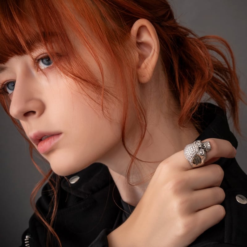 Fate.co スカルと蛇デザインの金属製リング 8/4~9/30期間限定受注販売】メメントモリ・スカルリング