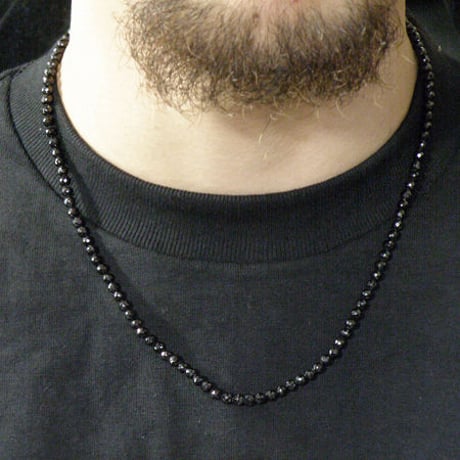 【即納可能！】ブラックスピネルネックレス（4.0mm）［Artemis Classic］