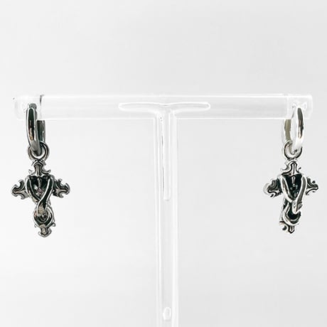 【蛇と十字架のピアス】OuroborosCollection 3rd Happiness2wayシルバーピアス［Bizarre］