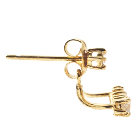 ストーンラインピアス（K18メッキ）［Elenore］