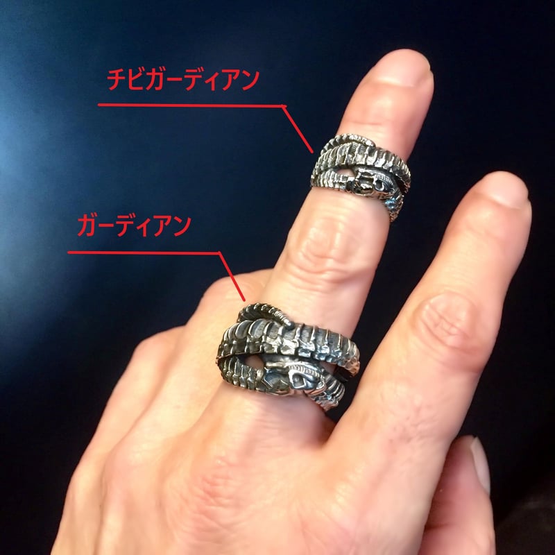 15号即納可能！】ガーディアンリングS～蛇とスカルの小さい指輪