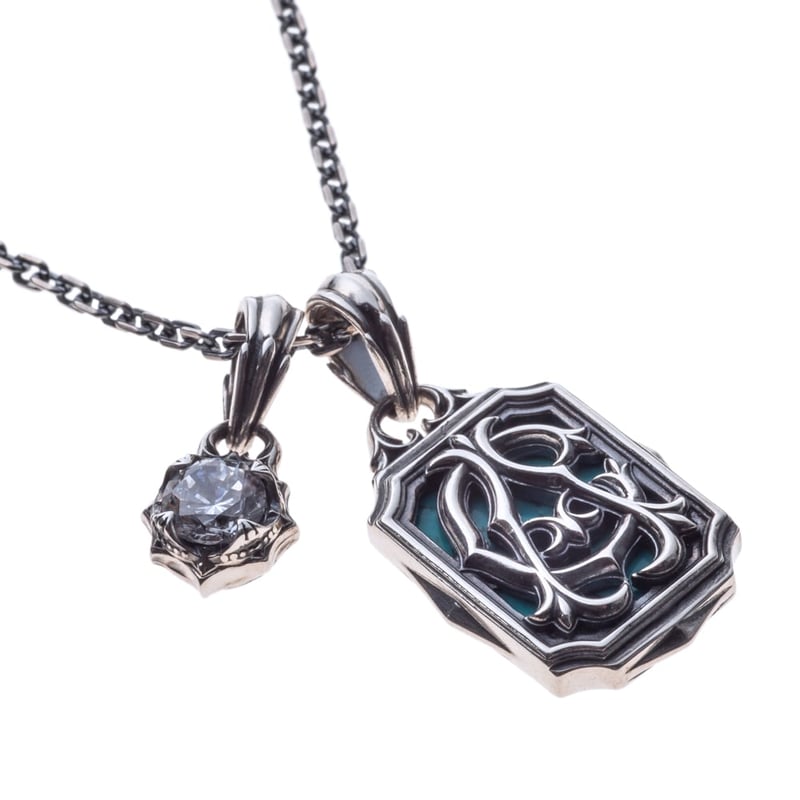 天王洲様 hm50 即納可能！チェーン付きペンダント】 ダブルモノグラムペンダント