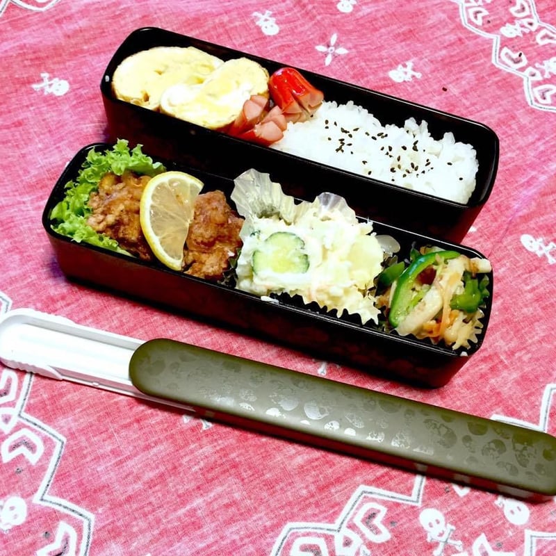 即納可能！】スリムスカルランチボックスとお箸のセット《蛇骨堂