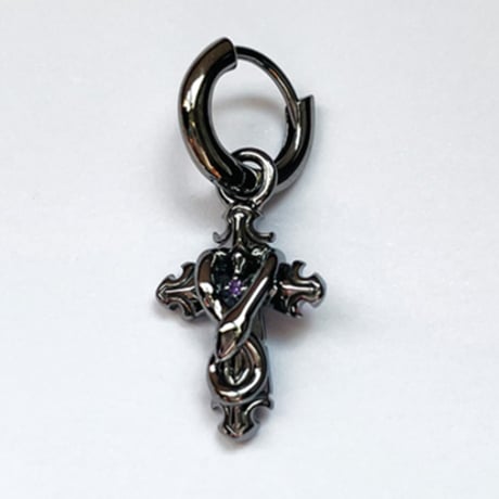 【蛇と十字架のピアス】OuroborosCollection 3rd Happiness2wayシルバーピアス［Bizarre］