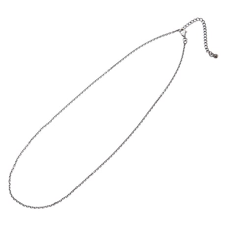 【即納可能！40～45ｃｍシルバーチェーン】1.5ｍｍ4面カットAKアズキチェーン燻し45ｃｍ［Artemis Kings］