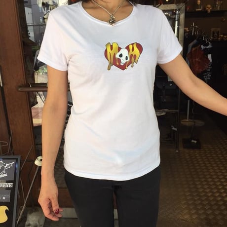 【SOLD OUT！】『蛇骨堂オリジナル』 ハートドクロＴシャツ黒/白