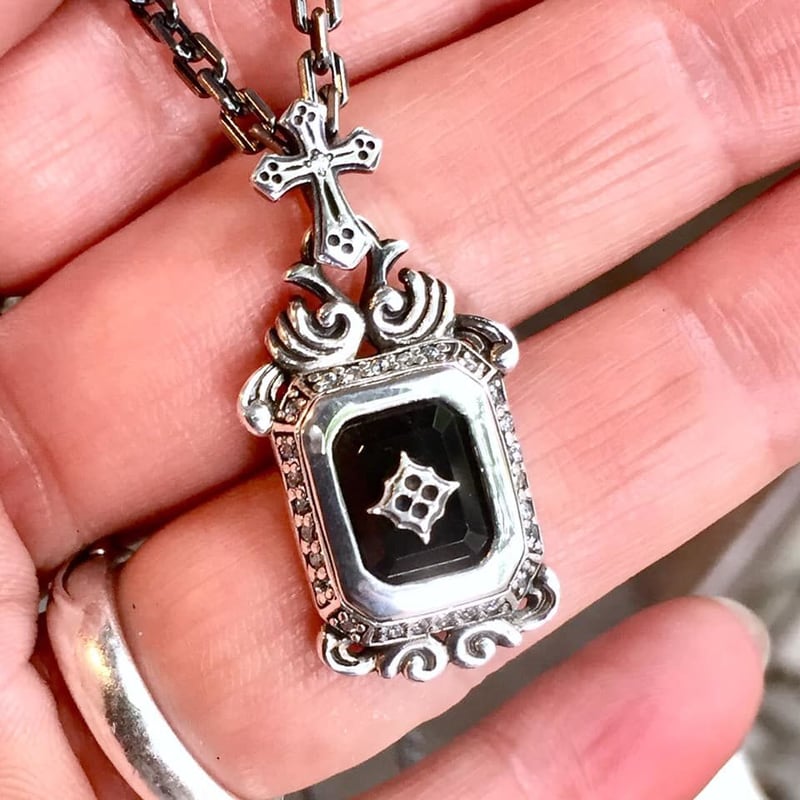 アンティーク　扁額 SOLD OUT!】☆蛇骨堂限定販売☆クロスクワトロフォイルオニキス