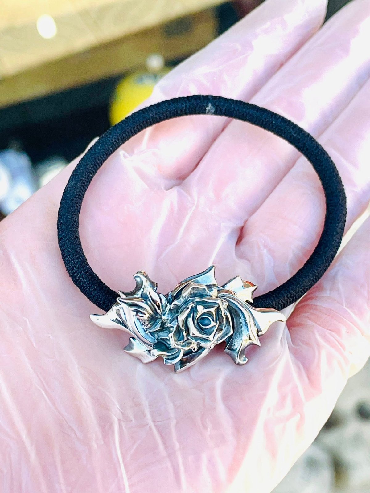 ブレスレットにも使える♪薔薇のヘアゴム （シルバー製） | 上州本店