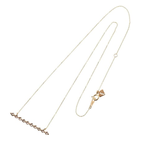 10金ホライゾンネックレス（天然ホワイトトパーズ）［Elenore Jewelry ]