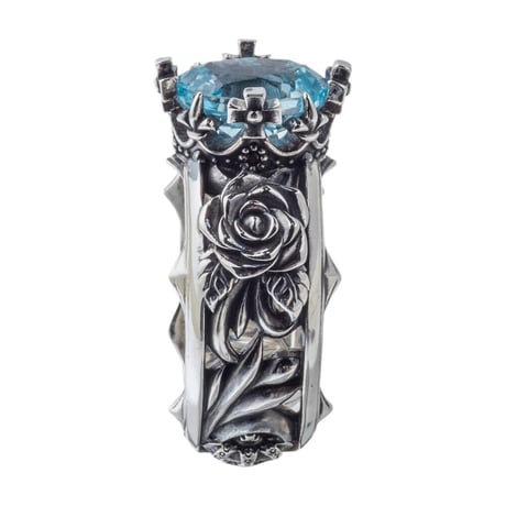 トパーズローズリング（ブルートパーズ） ～Topaz Rose Ring Blue Topaz～ 　[ArtemisKings]