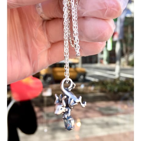 【SOLD OUT!】じたばたドラゴン・アクアマリン（ペンダントトップ）［林檎屋］