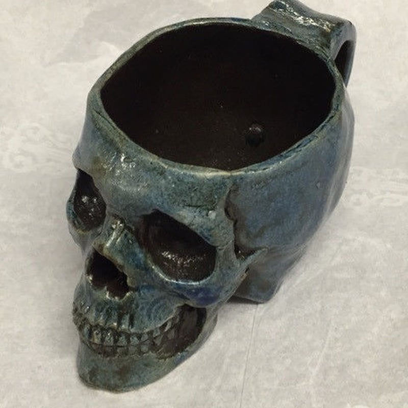 SOLD OUT!】しゃれこうべカップ～青～[大友窯SKULL] | 上州本店 蛇骨堂