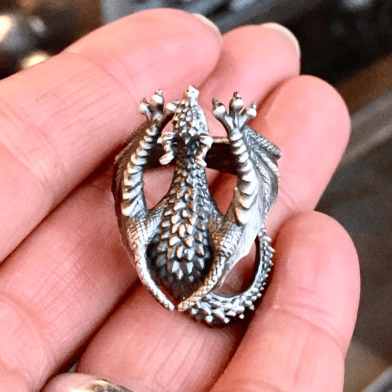 ドラゴンヘッド・デザイン調整可能リング 即納可能！】落ちたくないドラゴン（リング）［林檎屋］ | 上州本店 蛇骨堂