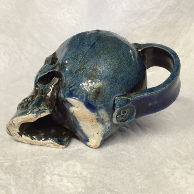 SOLD OUT!】しゃれこうべカップ～青～[大友窯SKULL] | 上州本店 蛇骨堂