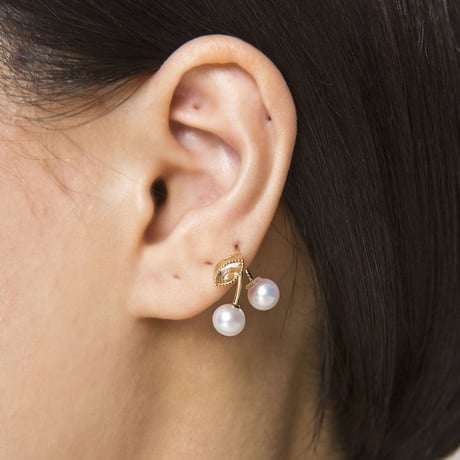 10金チェリーパールピアス