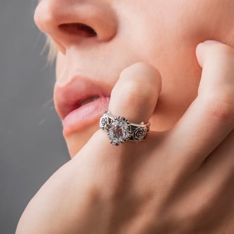 トパーズローズリング（ホワイトトパーズ） ～Topaz Rose Ring White Topaz～ 　[ ArtemisKings ]