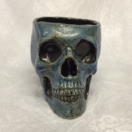 【SOLD OUT!】しゃれこうべカップ～青～[大友窯SKULL]