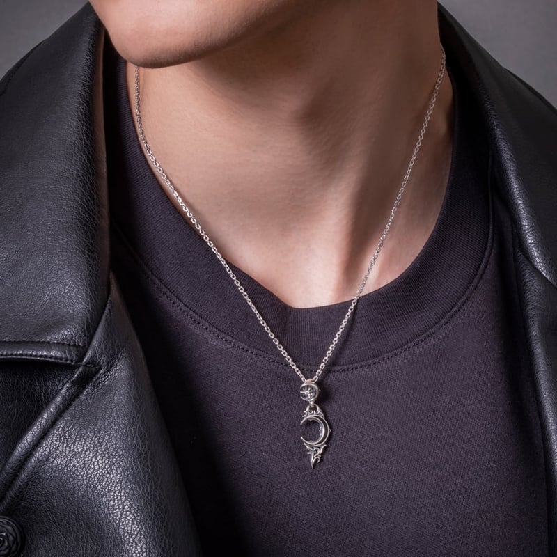 即納可能！月と星のペンダント】 ニュームーンハートペンダント