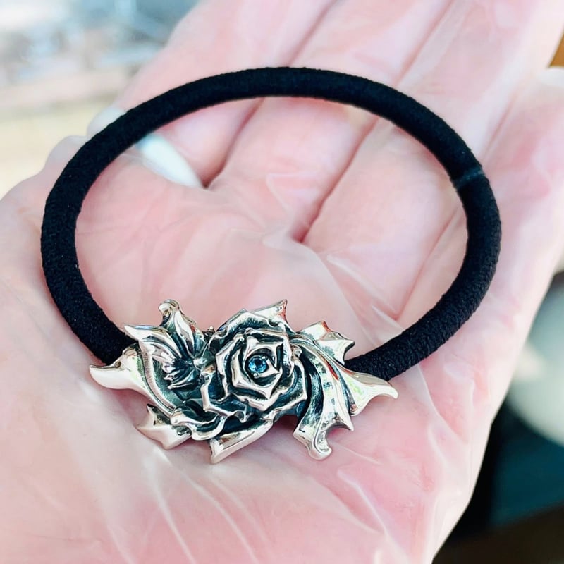 ブレスレットにも使える♪薔薇のヘアゴム （シルバー製） | 上州本店