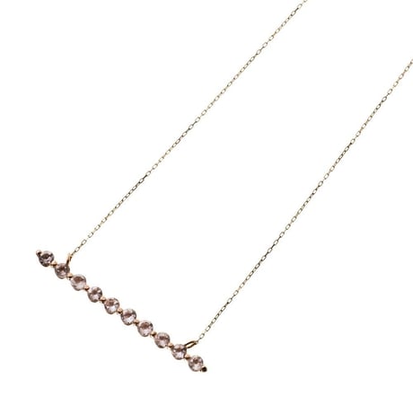 10金ホライゾンネックレス（天然ホワイトトパーズ）［Elenore Jewelry ]