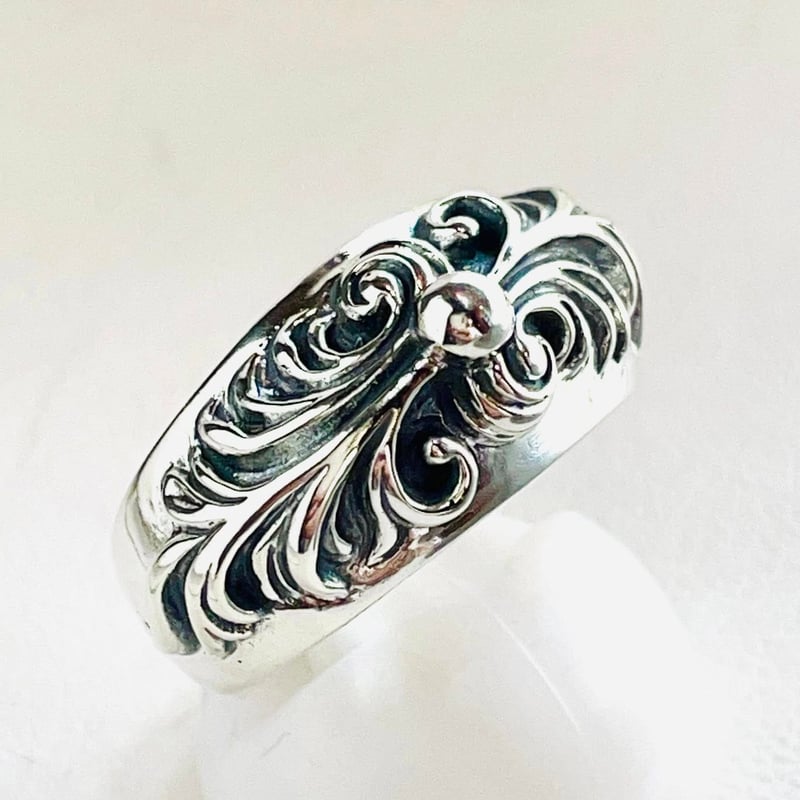 A&G　フローラルクロスリング A&G シルバー 925 ゴシック フローラル クロス リング 19号